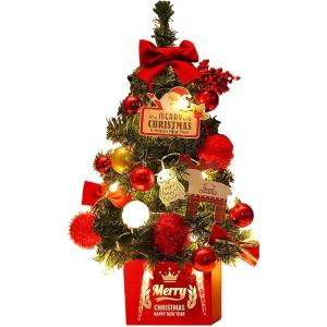 Mini Weihnachtsbaum Künstlich mit LED Beleuchtung Künstlicher Weihnachtsbaum Klein für Weinachtsdekorationen Tischplatte Tannenbaum Geschmückt Tisch Weihnachtsbaum mit Ornament