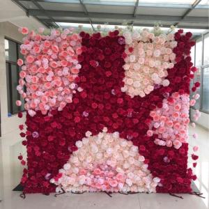 Wandpaneel Mit Künstlichen Hochzeitsblumen, Unterseite Aus Stoff, Weiß, Rot, Romantische Rose, Kunstseide, Floraler Hintergrund(2M*2M)