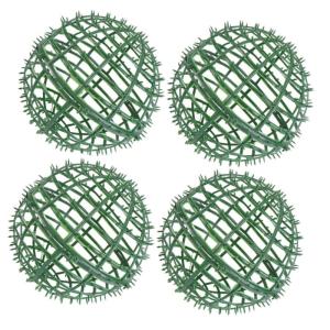 4 Stück Grasballständer Grasrahmengestell Halter für Blumengraskugeln Blumenarrangement Ballständer Garten Dekoration Gartenversorgung dekorativer Blumenrahmen Plastik Green