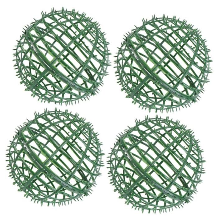 4 Stück Grasballständer Grasrahmengestell Halter für Blumengraskugeln Blumenarrangement Ballständer Garten Dekoration Gartenversorgung dekorativer Blumenrahmen Plastik Green