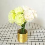 Falsche Blumen, Realistische Blumenarrangements, Künstliche Pfingstrose, Seidenblume mit Stiel, realistischer bunter Blumenstrauß, 5 Köpfe, Kunstpfingstrose, blaue Pfingstrose, 