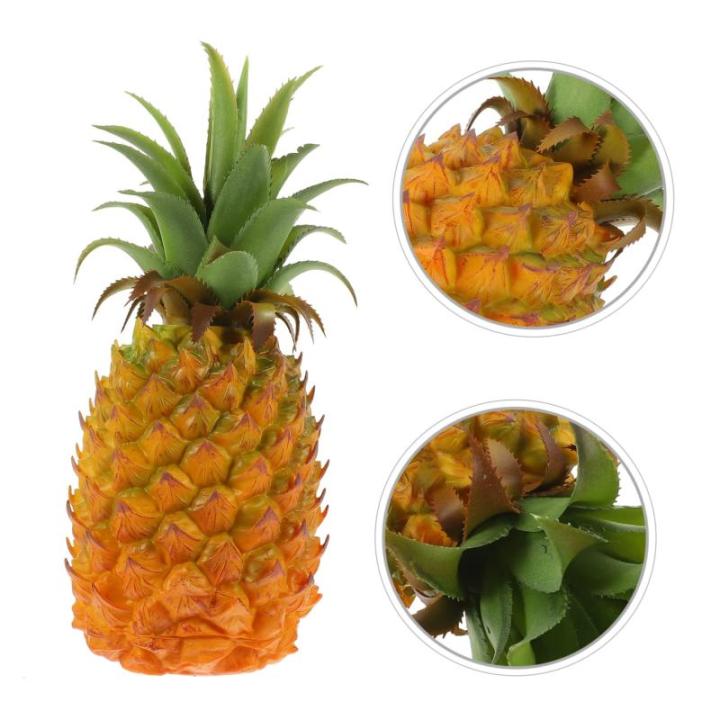 2St simulierte Ananas-Ornamente Küchensimulation Ananas realistische gefälschte Ananasornamente Ananas Attrappe für Schaufenster Kunst Ananas für Hausdekoration Spielzeug Harz