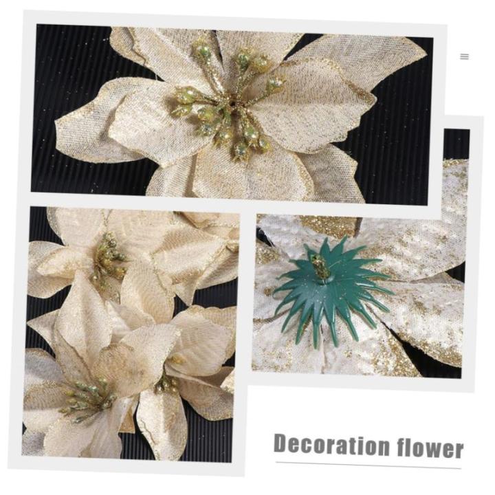 15st Weihnachtsblume Christbaumschmuck Weihnachtssternkranz Selber Machen Weihnachtssternblüten Künstliche Pflanzen Im Freien Weihnachtsglitter Künstliche Golden Plastik