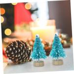 3 Sätze Mini-Weihnachtsbaum Mini-Kiefer Desktop-weihnachtsdekorationen Weihnachtsbaumdeko Weihnachtsbäume Geschmückt Künstlicher Christbaumschmuck Sisal-Seide Blue 24 Stück * 