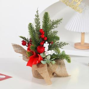 Mini-Weihnachtsbaum, 30,5 cm, künstlicher kleiner Weihnachtsbaum mit Jute-Basis, Tisch-Weihnachtsbaum, Tannenbaum, für den Innenbereich, Heimdekoration, Urlaubsdekoration, 4 Stü
