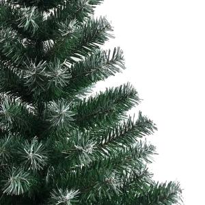 Kunstkerstboom, 120/150/180/210 cm pvc-materiaal, verdikte takken, opvouwbaar, met robuuste sokkel, groen en wit, 180 cm