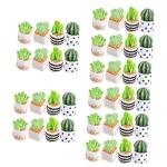 40 stuks kunstmatige cactus kantoordecoratie kantoorinrichting tuin miniatuur ornament installatie kunsthandwerk van hars mini bonsai model kleine bloementjes glas plant