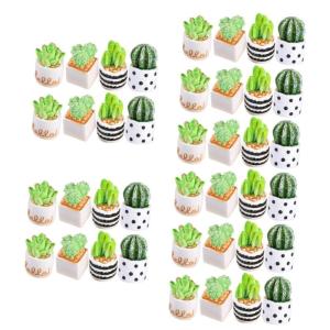 40 stuks kunstmatige cactus kantoordecoratie kantoorinrichting tuin miniatuur ornament installatie kunsthandwerk van hars mini bonsai model kleine bloementjes glas plant