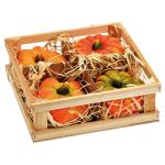 Pompoenset in fel oranje, herfstdecoratie, handgemaakte decoratieve pompoenen van klei voor binnen en buiten, weerbestendig en duurzaam, sierpompoenen, 3-delige set, perfecte Hallo