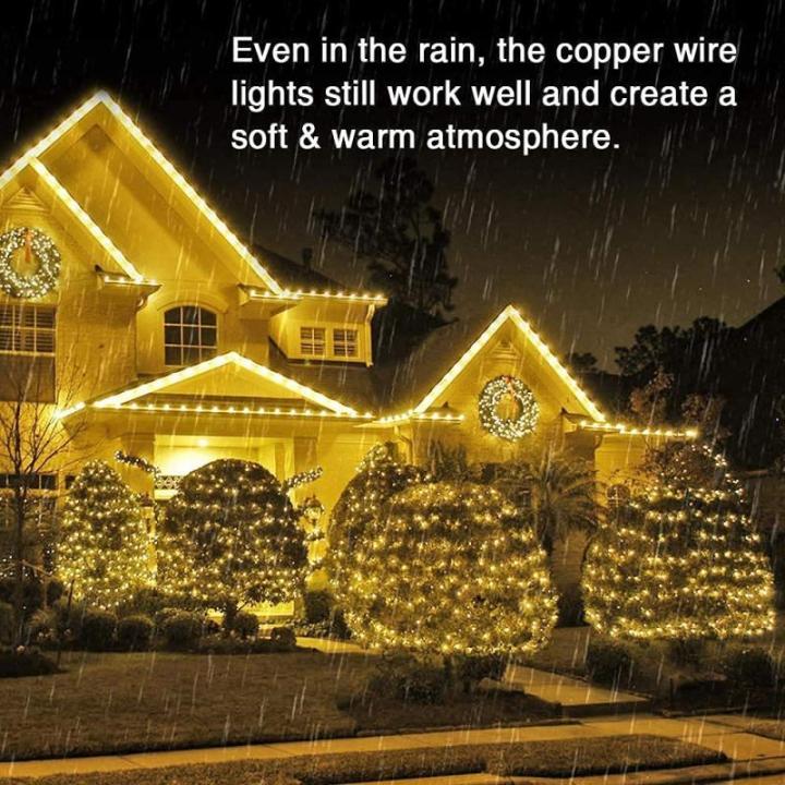 Led-lichtsnoer met draad, 10 m, 100 leds, koperdraad, lichtketting voor , 8 modi, waterdicht, kerstlichtketting met stekker, voor kinderkamer, bruiloft, tuin, feest, verjaardag,