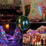 Kerstboomverlichting Meerkleurig, 20M 200 LED Lichtsnoer, Waterdicht Lichtketting, Kerstlichtsnoer, voor binnen en buiten, 8 verlichtingsmodi, Timerfuncties, Decoratie Kerstmis