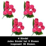 Kunstblumen wie Echt Künstliche Hortensie mit 36 Blütenköpfen Blumen Unechte Blume Künstlich Gefälschte Dekoration für Partydekoration Zuhause 0502