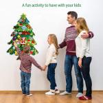 Vilten kerstboom van vilt, vilt, kerstboom voor kinderen, 3,28 ft viltboom om te versieren, doe-het-zelf vilten kerstboom met 32 ornamenten, kerst, decoratie voor muren, ramen en d