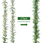 3Pcs Kunstmatige Eucalyptus Garland Wijnstokken 6FT Kunstmatige Opknoping Planten Faux Eucalyptus Bladeren Zijde planten kunstmatige groen slinger voor Bruiloft Party Home Decor