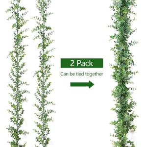 3Pcs Kunstmatige Eucalyptus Garland Wijnstokken 6FT Kunstmatige Opknoping Planten Faux Eucalyptus Bladeren Zijde planten kunstmatige groen slinger voor Bruiloft Party Home Decor