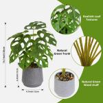 Kunstgroene plant in pot, kunstmatige vetplanten, planten in pot, 32 cm, grote groene kunstmatige plant, groen blad voor thuis, bureau, woonkamer, decoratie