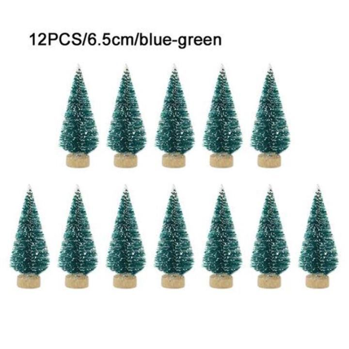 12 Stück Weihnachtsbaum aus Sisal Seidenzeder Miniatur Kiefer Flaschenbürstenbäume künstlicher mattierter Sisal-Weihnachtsbaum für die Weihnachtsdekoration,Tischdekoration