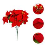 Kunstpoinsettia-boeket, 42 cm, natuurgetrouwe replica, kunstbloemen, kunstbloemen, boeket