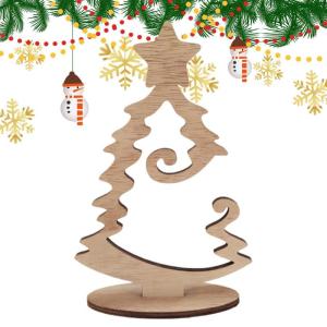 Holz-Weihnachtsbaum,Holz-Desktop-Weihnachtsbaum - Tischdekoration, rustikale Tischdekoration,Stabiler Tisch-Weihnachtsbaum, stehender hölzerner Weihnachtsbaum für Fensterbank, Wo