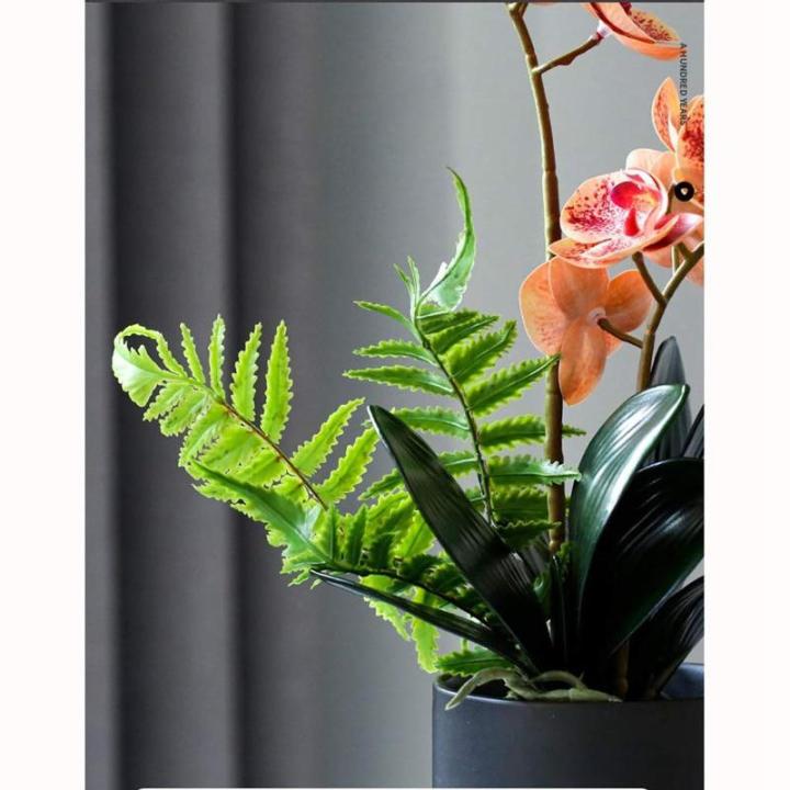 Kunstblumen Künstliches Phalaenopsis-Blumenarrangement, künstliche Orchideenblumen im Keramiktopf, künstliche Orchideen-Kunstblumen für Zuhause für jeden Anlass
