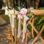Künstliche Stuhllehne, Blumenarrangement, mehrfarbig, für den Außenbereich, Hochzeit, Stuhl, Dekoration, Hochzeitsdekoration