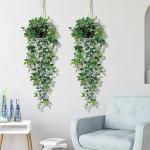 Hangende , 2 stuks, kunstplant met potten, hangplant, kunsthangplanten, echt voor binnen en buiten, balkon, wanddecoratie, kamerdecoratie