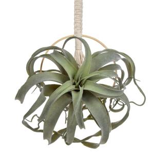 Hangende planten van 63,5 cm, kunstmatige luchtplanten, Tillandsia, kunstvetplanten met geweven katoenen touw, kunstmatige tillandsia kamerplanten, hangende nepplanten voor