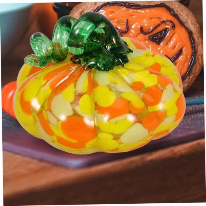 5st Kürbishandwerk Herbsternte Kürbisdekor Kürbis-Requisite Kürbis Ernten Kürbis Im Herbst Tisch-kürbis-Figur Kürbis-tischdekoration Thanksgiving-kürbis-Dekorationen Glas