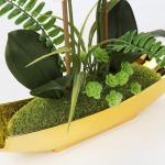 Phalaenopsis Kunstmatige Orchidee in pot, goudkleurig, 38,1 cm, kunstbloem voor tafelopzetstuk, woonkamer, woondecoratie