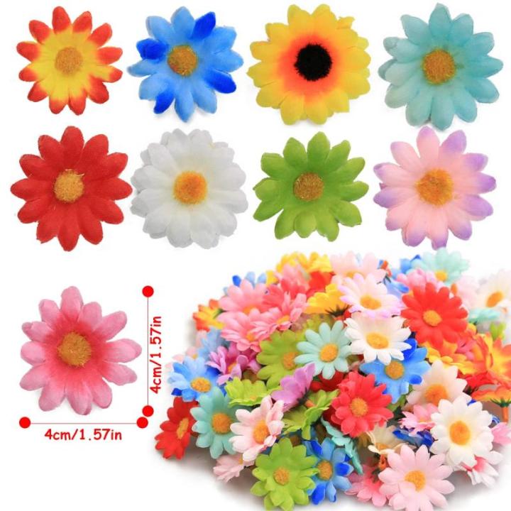 200 stuks , madeliefjes, kunstrozen, kunstzonnebloemen, decoratie voor bruiloften, feesten, thuis