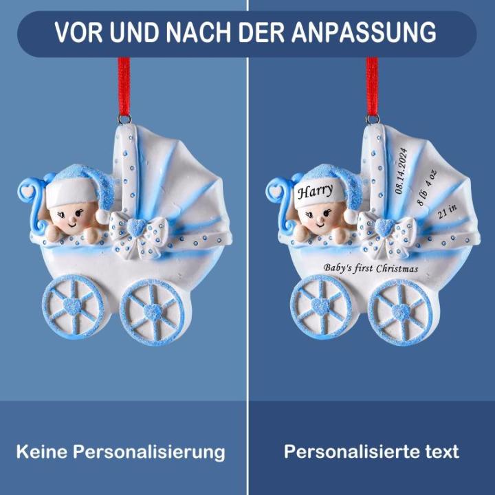Gepersonaliseerde kersthangers met naam Baby's eerste Kerstmis - 2023 kunsthars kerstboomversiering, gepersonaliseerde , cadeaus voor baby's, zoons, kleinkinderen kinderwagen