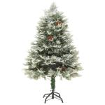 Weihnachtsbaum mit Beleuchtung und Kiefernzapfen Grün 150 cm Christbaum Dekobaum Kunstbaum mit Ständer Tannenbaum Weihnachten Künstlicher Weihnachtsbaum für Weihnachtsdeko