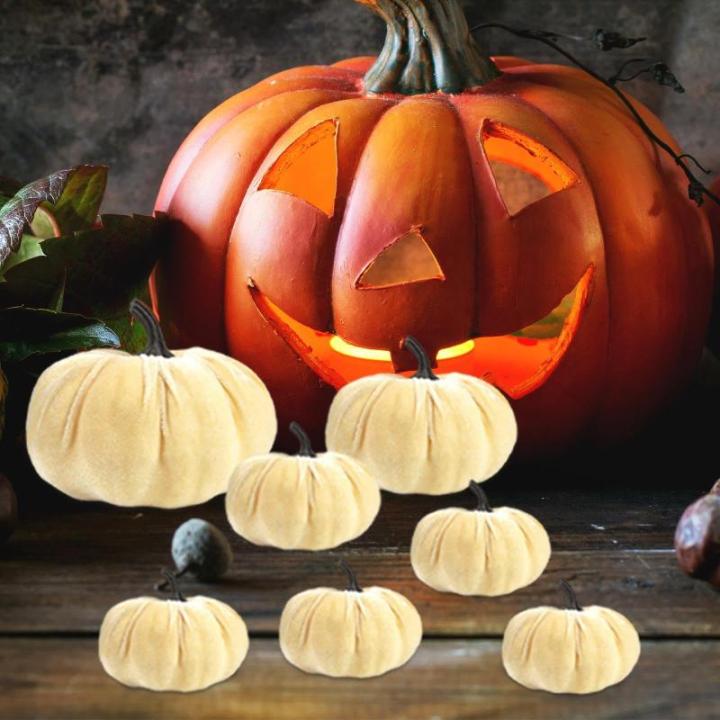 7X Künstliche Kürbisse Dekorative Kürbisse Dekoration Korb Füller Kürbisse für Tisch Mittelstücke Herbst Party Liefert, B