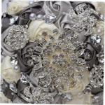 1stk Braut Rose Hochzeitssträuße Für Brautjungfern Braut Hochzeitsstrauß Weißer Blumenstrauß Brautstrauß Aus Strass Braut Rosen Frische Blumen Strauß Braut Silver
