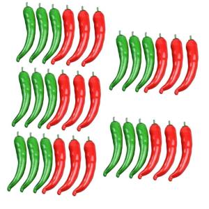 5 Sätze Simuliertes Pepper-Modell Wohnungsdeko Hausdeko Art Paprika Simulation Lebensechter Pfeffer Polyfoam-Paprika-Modell Food-Modell Pfeffer-Modell Poly-Drache 6 Stück * 5