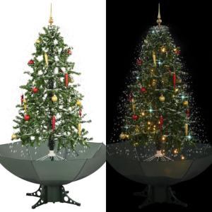 Schneiender Weihnachtsbaum mit Schirmfuß Grün 170 cm, Tannenbaum Künstlich, Christmas Tree, Tannenbaum Deko, Weihnachtsbäume, Christbaum - 284335