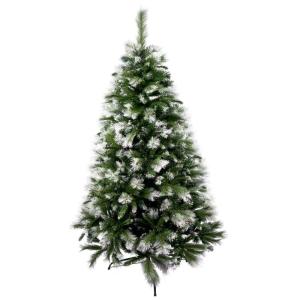Kunstkerstboom extra gevuld met gecombineerde dubbele bladeren 150-240cm met metalen standaard (Besneeuwd, 240cm 1180Tips)