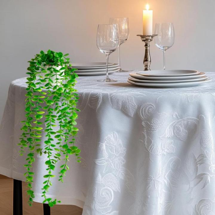 Kunstmatige eucalyptus (60 cm) in witte keramische pot: kunstmatige hangplanten | kunstmatige planten als echt | hangende | kunstplant hangend in pot | kunstplant kunstplant