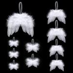 10 stuks kerstengelenvleugels, witte kerstboomversiering, kerstversiering, witte engelenvleugels, kerstversiering voor kerstfeest, decoratie, doe-het-zelf handwerk