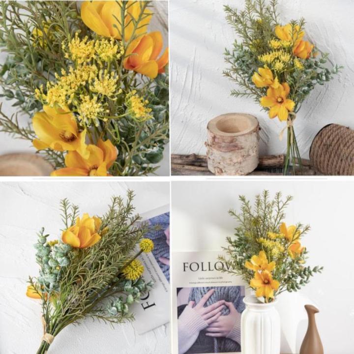 , kunstplanten, kunstboeket, zijden bloemen, voor bloemstukken, decoratie voor bruiloft, thuis, keuken, tuinfeest, kerst, tafeldecoratie, geel