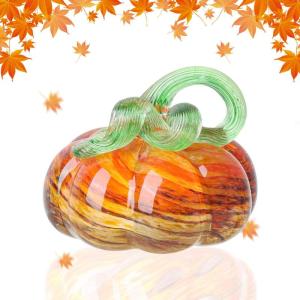 Herbstdeko Tischdeko Glas Kürbis,Herbst Dekoration Kürbisfigur für Herbsternte Dekor,8cm Glas Kürbis Sammelfiguren Tischakzent für Tischdeko,Erntedankfest Thanksgiving Hallowe