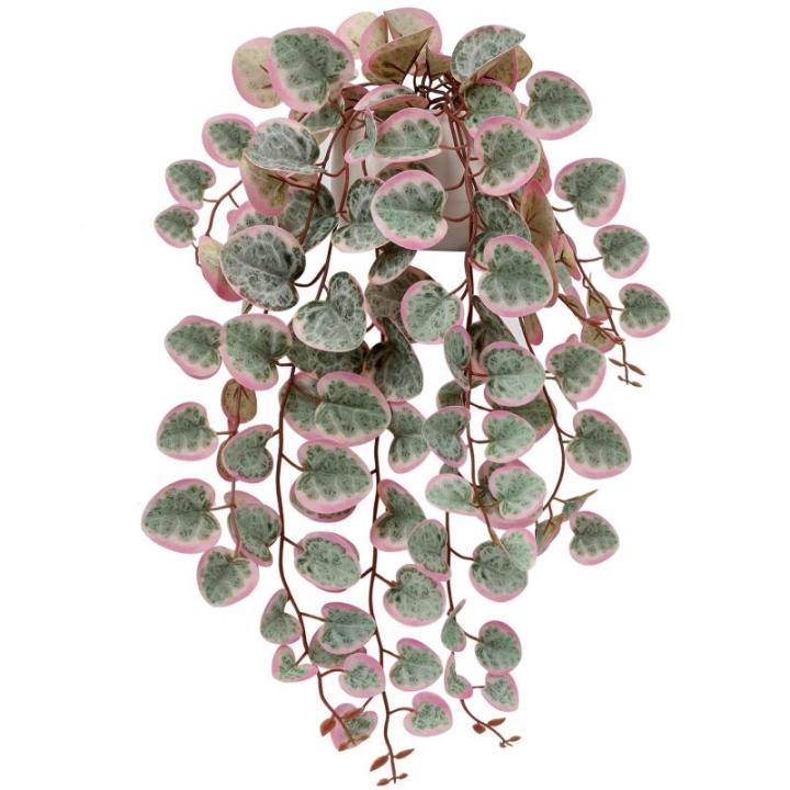 als echt, hangende , 43 cm, decoratieve planten, kunstplant in pot, hangende eucalyptus, plastic planten voor slaapkamer, woonkamer, kantoor, decoratie, roze