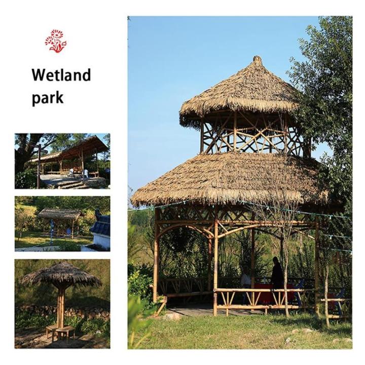 Palm Thatch Läufer Roll künstliche Thatch Fliese Kunststoff Thatch künstliche für Park Seaside Scenic Spot Dekoration Stroh Dach Traufe Fake Thatch Bauernhaus Dachdekoration St