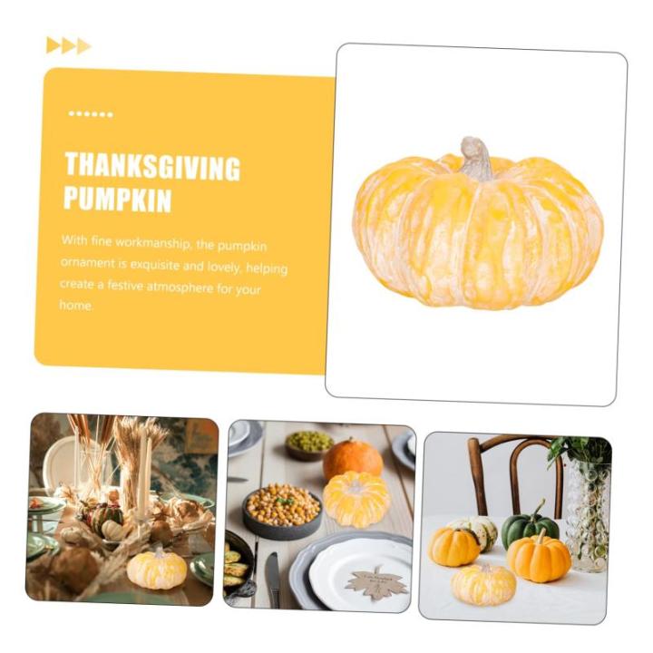 Pompoen 3 Stuks Pompoen Decoratie Miniatuurfiguren Mini Hars Figuren Standbeelddecoratie Scene Layout Pompoen Decoratie Verlichte Keramische Pompoen Herfst Tuin Decoratie Kunstmati