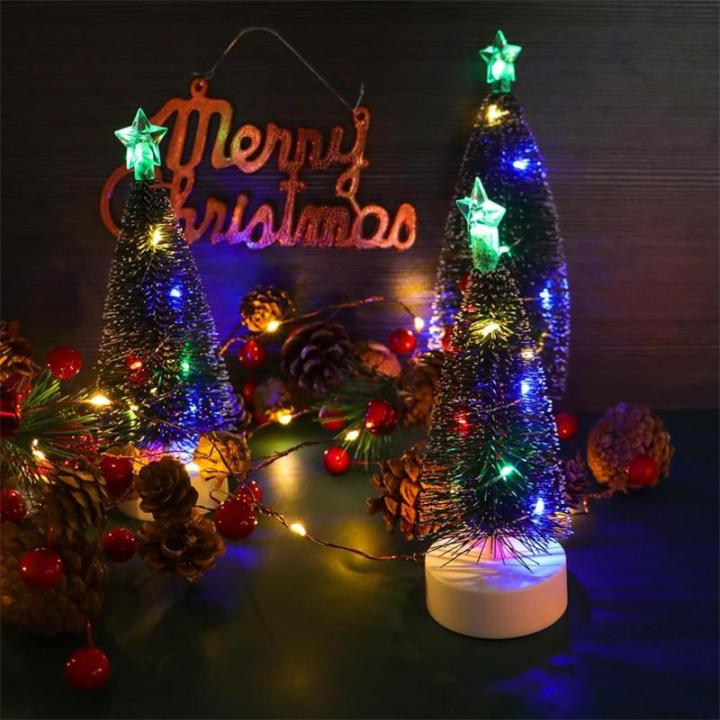 Weihnachtsbaum Klein mit Beleuchtung 3PCS Tisch Mini Weihnachtsbaum Geschmückt mit LED Lichterkette Tabletop Kleiner Weihnachtsbaum Mini Tannenbaum Künstlich Klein Weihnachtsdeko