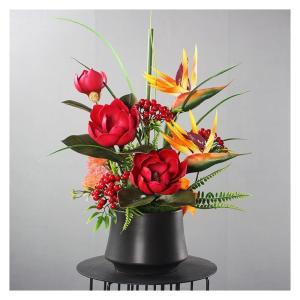 Kunstblumen Künstliche Blumen in Vase – Simuliertes Pflanzenarrangement für Wohnzimmer, Büros und Heimdekoration, lebensecht, pflegeleicht für jeden Anlass