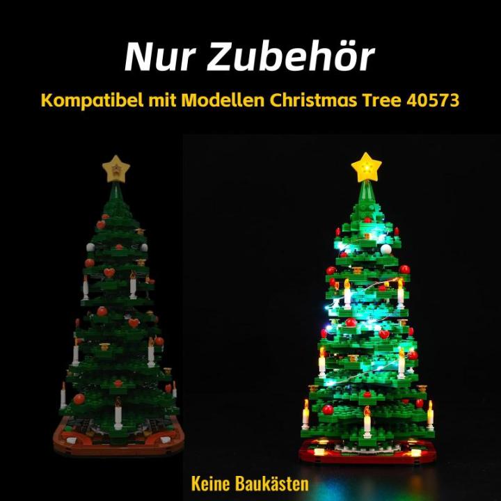Led-verlichtingsset compatibel met Lego kerstboom (geen model), decoratieve verlichtingsset voor 40573 bouwsteen, creatieve speelgoedverlichting