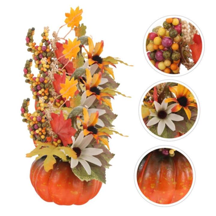 12 STK Herbstverzierung Herbstdeko Halloween Dekoration Party Decoration wohnraumdeko draussen Kürbis Dekorationen Girlande Kunstpflanzen drinnen Kürbis-Dekor dekorative Requisit