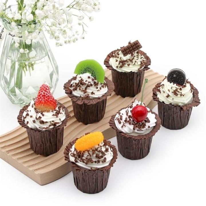 Fake Kuchen künstliche Kuchen 6 Stücke Realistische Gefälschte Kuchen Künstliche Kuchen Simulation Cupcake Modell Fotografie Prop Realistisches Essen