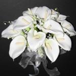 20 stuks kunstmatige Calla lelie, bruid, latex, ware aanraking, familie, decoratie, feest, bruiloft, hotel, decoratie, boeket (wit-wit)